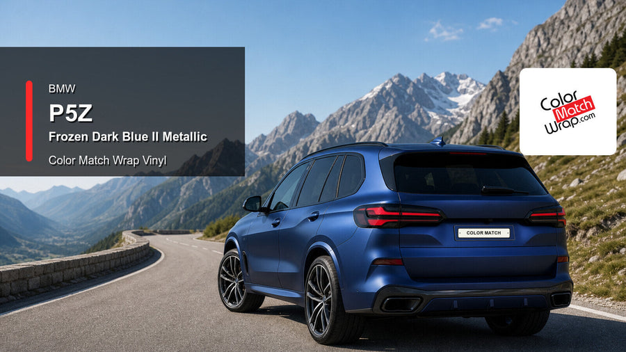 BMW P5Z Frozen Dark Blue II Metallic Color Match Wrap vinyl