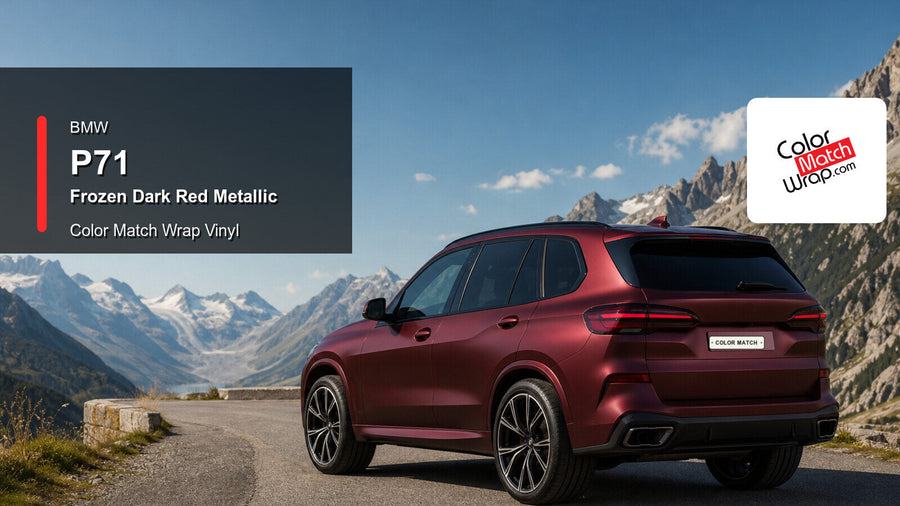 BMW P71 Frozen Dark Red Metallic Color Match Wrap vinyl