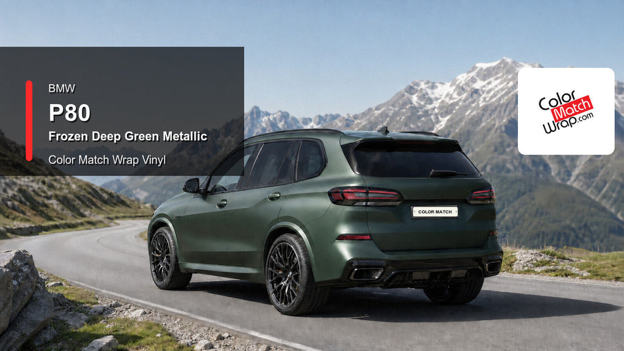 BMW P80 Frozen Deep Green Metallic Color Match Wrap vinyl