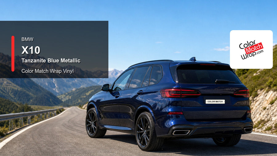BMW X10 Tanzanite Blue Metallic Color Match Wrap vinyl