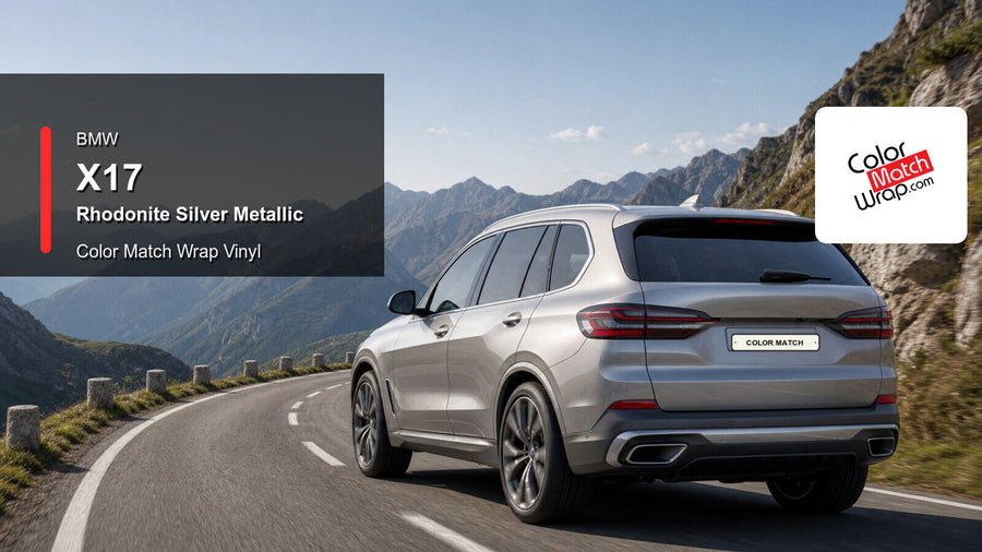BMW X17 Rhodonite Silver Metallic Color Match Wrap vinyl