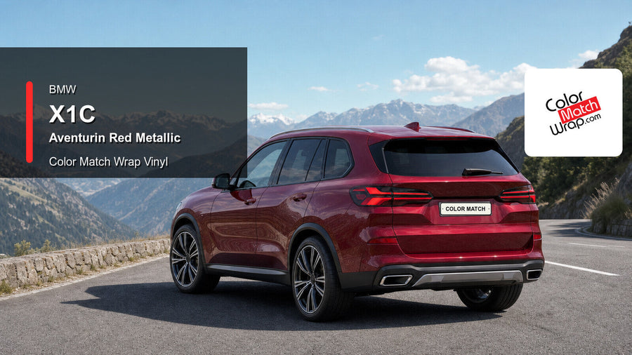 BMW X1C Aventurin Red Metallic Color Match Wrap vinyl