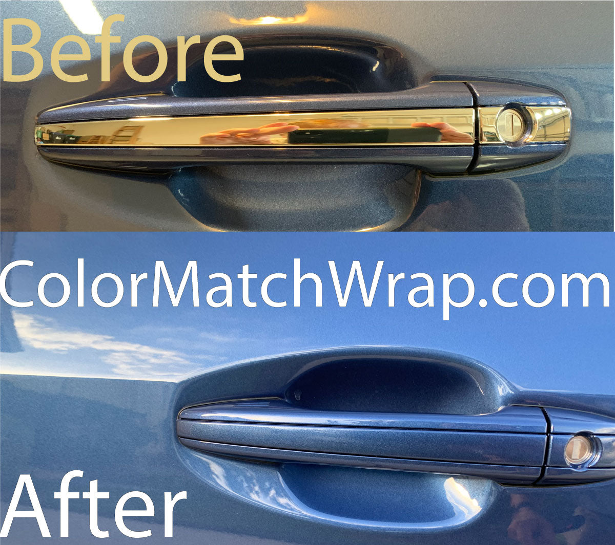 Chrome Delete Door Handles & Trim Color Match Wrap