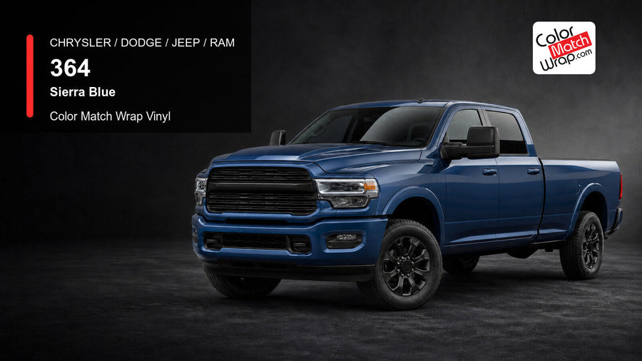 Chrysler / Dodge / Jeep / Ram 364 Sierra Blue Color Match Wrap Vinyl generated heavy-duty pickup graphic