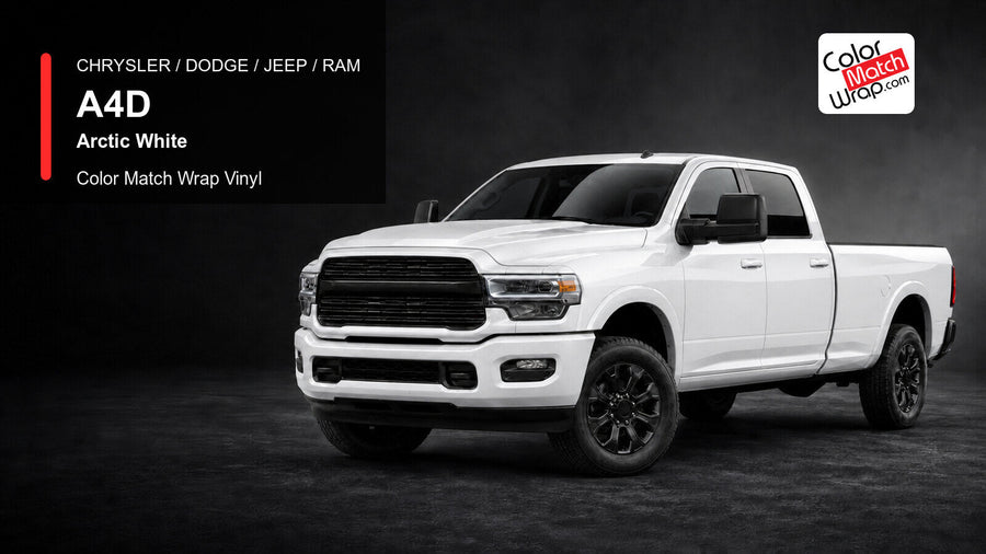 Chrysler / Dodge / Jeep / Ram A4D Arctic White Color Match Wrap Vinyl generated heavy-duty pickup graphic