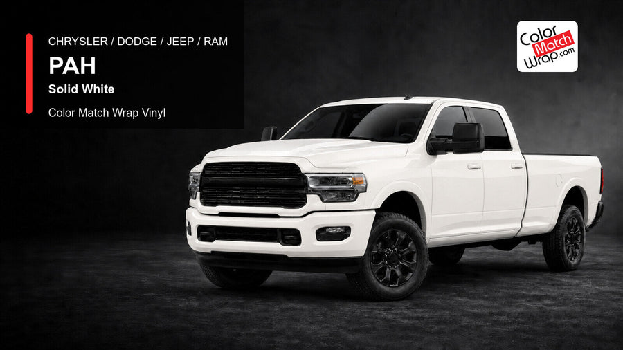 Chrysler / Dodge / Jeep / Ram PAH Solid White Color Match Wrap Vinyl generated heavy-duty pickup graphic