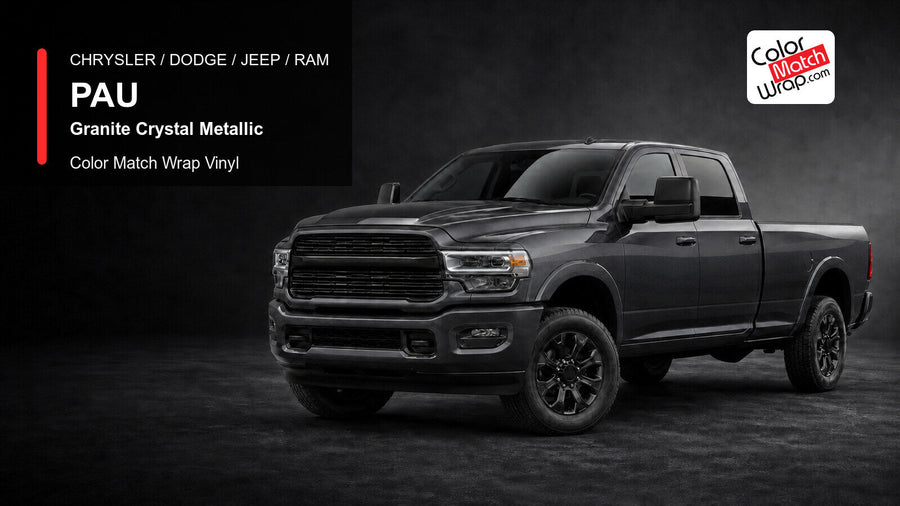 Chrysler / Dodge / Jeep / Ram PAU Granite Crystal Metallic Color Match Wrap Vinyl generated heavy-duty pickup graphic
