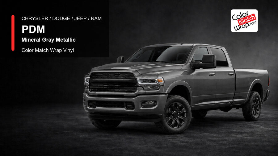 Chrysler / Dodge / Jeep / Ram PDM Mineral Gray Metallic Color Match Wrap Vinyl generated heavy-duty pickup graphic
