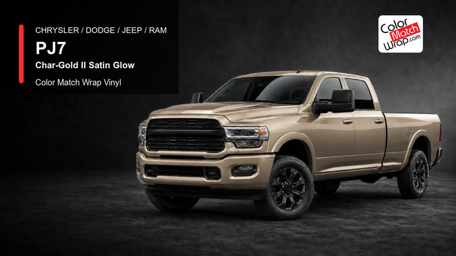 Chrysler / Dodge / Jeep / Ram PJ7 Char-Gold II Satin Glow Color Match Wrap Vinyl generated heavy-duty pickup graphic