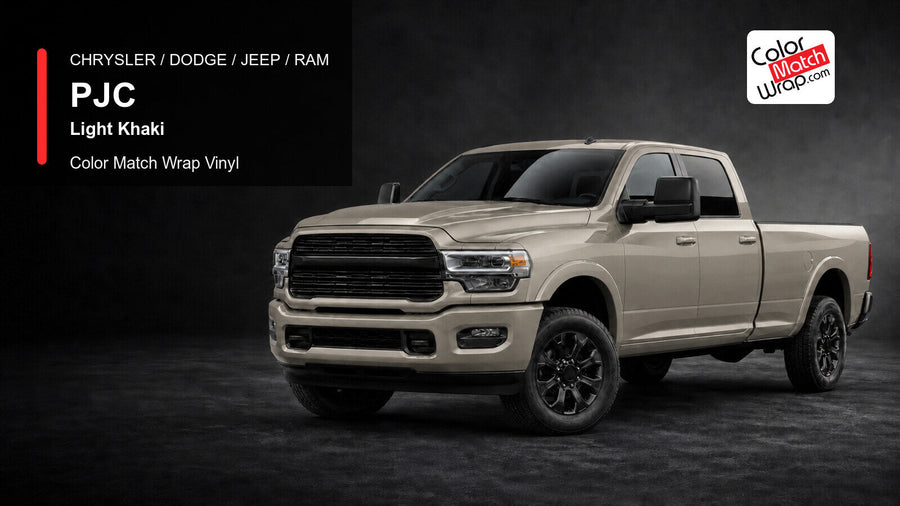 Chrysler / Dodge / Jeep / Ram PJC Light Khaki Color Match Wrap Vinyl generated heavy-duty pickup graphic