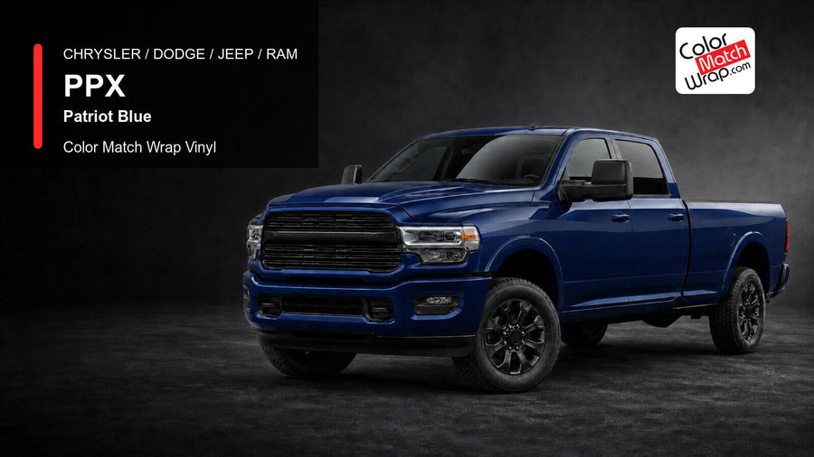 Chrysler / Dodge / Jeep / Ram PPX Patriot Blue Color Match Wrap Vinyl generated heavy-duty pickup graphic