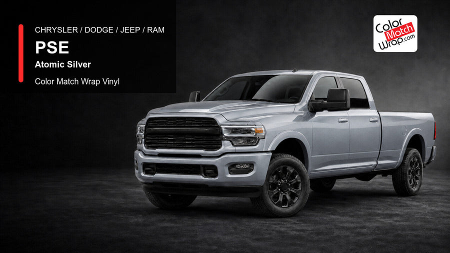Chrysler / Dodge / Jeep / Ram PSE Atomic Silver Color Match Wrap Vinyl generated heavy-duty pickup graphic