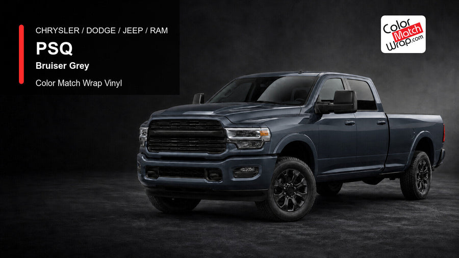 Chrysler / Dodge / Jeep / Ram PSQ Bruiser Grey Color Match Wrap Vinyl generated heavy-duty pickup graphic