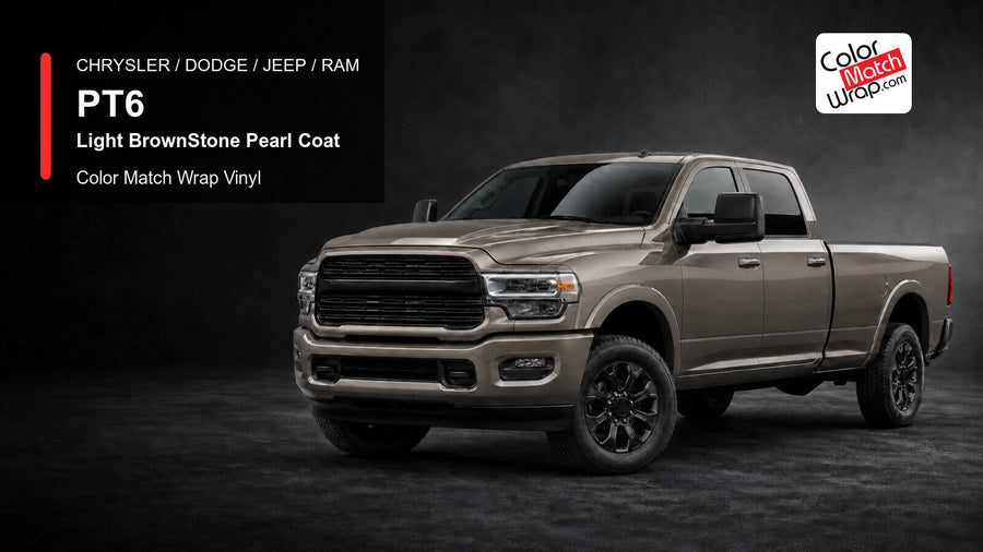 Chrysler / Dodge / Jeep / Ram PT6 Light BrownStone Pearl Coat Color Match Wrap Vinyl generated heavy-duty pickup graphic
