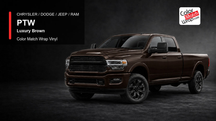 Chrysler / Dodge / Jeep / Ram PTW Luxury Brown Color Match Wrap Vinyl generated heavy-duty pickup graphic