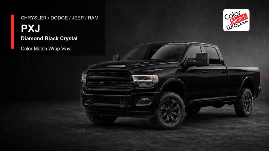 Chrysler / Dodge / Jeep / Ram PXJ Diamond Black Crystal Color Match Wrap Vinyl generated heavy-duty pickup graphic