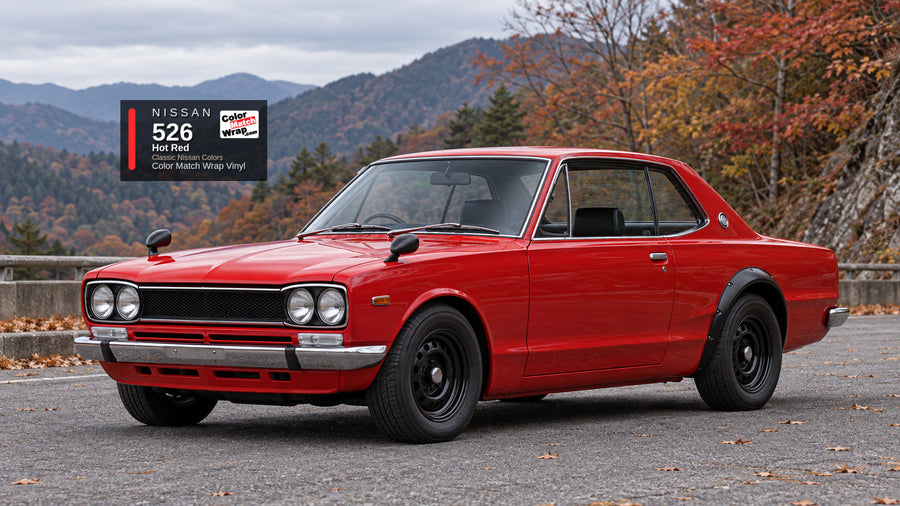 Nissan 526 Hot Red Color Match Wrap vinyl
