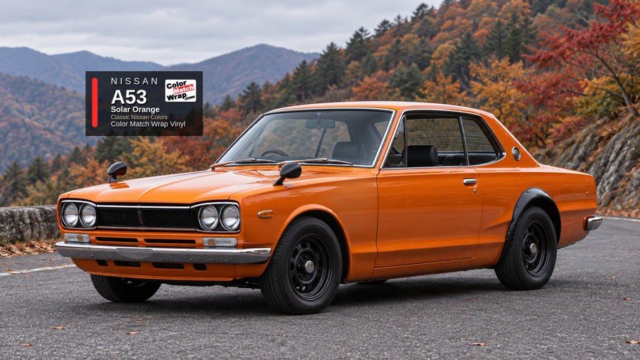 Nissan A53 Solar Orange Color Match Wrap vinyl