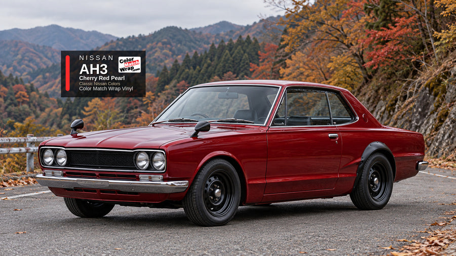 Nissan AH3 Cherry Red Pearl Color Match Wrap vinyl