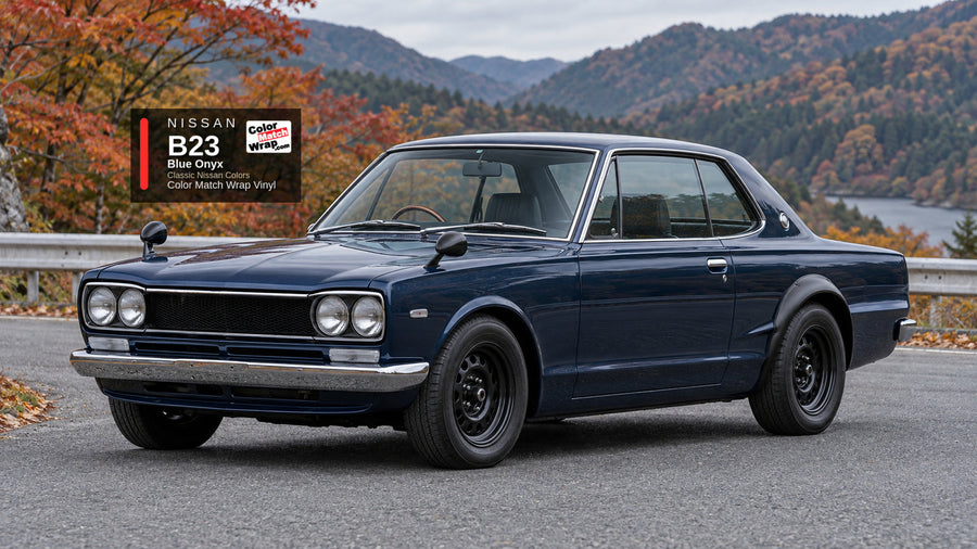 Nissan B23 Blue Onyx Color Match Wrap vinyl