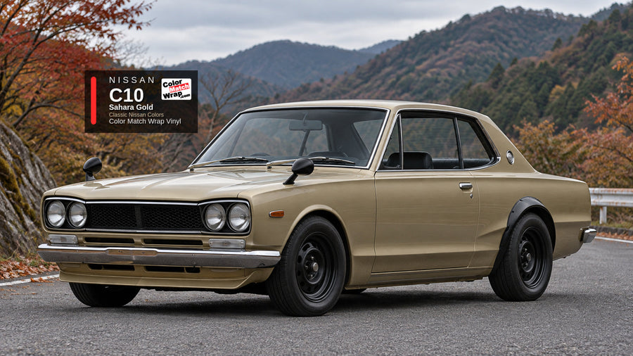 Nissan C10 Sahara Gold Color Match Wrap vinyl