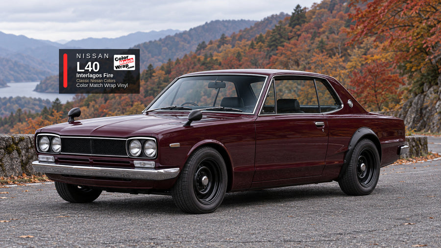Nissan L40 Interlagos Fire Color Match Wrap vinyl