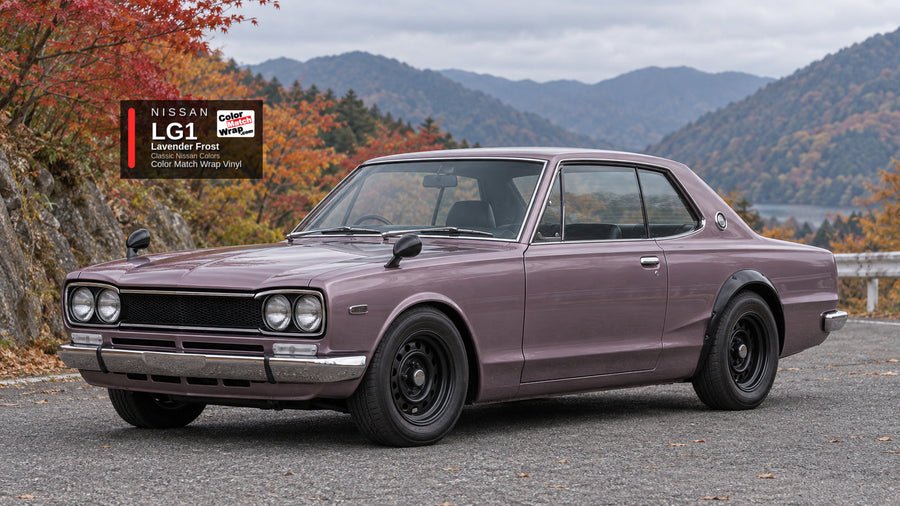 Nissan LG1 Lavender Frost Color Match Wrap vinyl