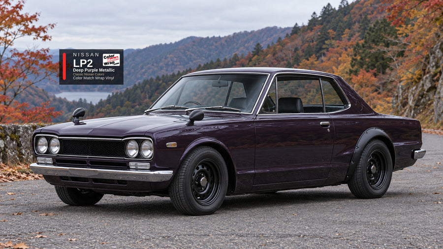 Nissan LP2 Deep Purple Metallic Color Match Wrap vinyl