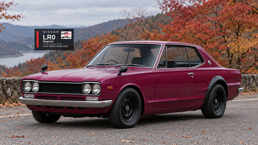 Nissan LR0 Magenta Color Match Wrap vinyl