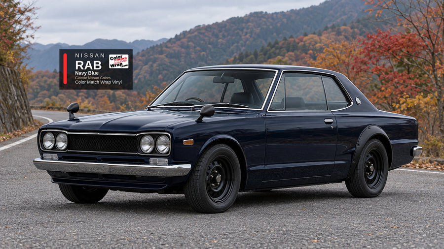 Nissan RAB Navy Blue Color Match Wrap vinyl