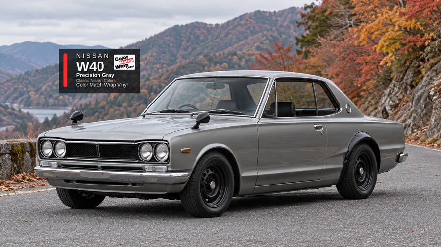 Nissan W40 Precision Gray Color Match Wrap vinyl