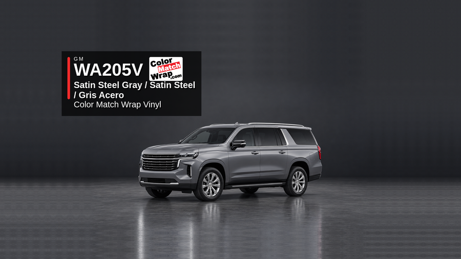 GM WA205V / GYM Satin Steel Gray / Satin Steel / Gris Acero Color Match Wrap Vinyl generated SUV graphic