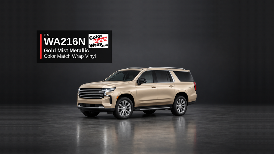 GM WA216N / 51 Gold Mist Metallic Color Match Wrap Vinyl generated SUV graphic