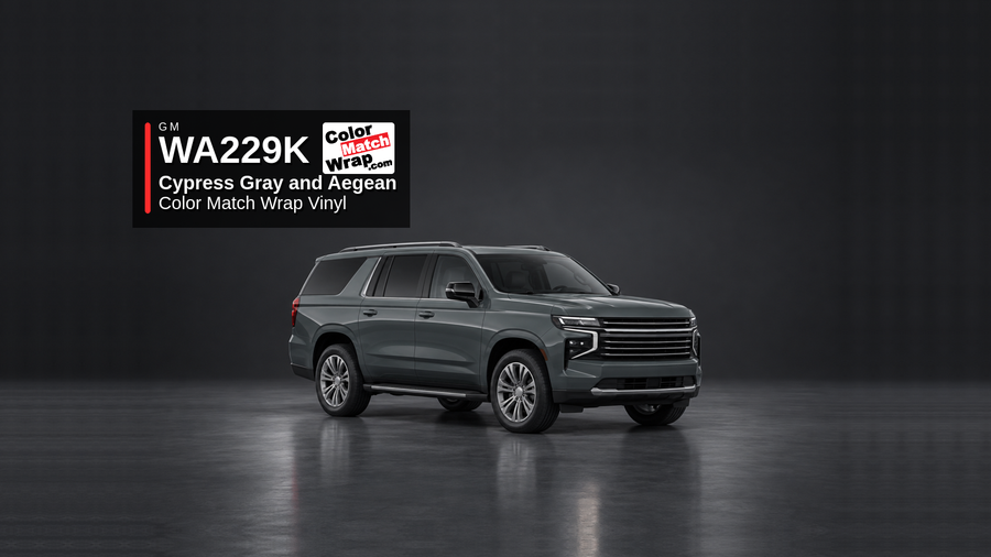 GM WA229K / GBD Cypress Gray and Aegean Color Match Wrap code check for paint repair and body-color cladding