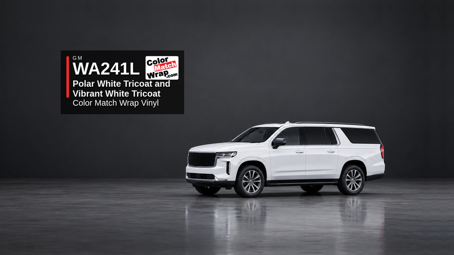 GM G4J / WA241L Polar White Tricoat and Vibrant White Tricoat Color Match Wrap code check for paint repair