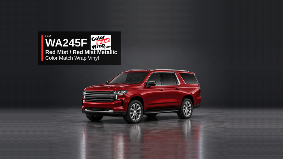 GM WA245F / GPH Red Mist / Red Mist Metallic Color Match Wrap Vinyl generated SUV graphic