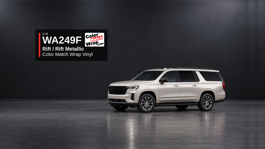 GM WA249F / GRW Rift / Rift Metallic Color Match Wrap Vinyl generated SUV graphic