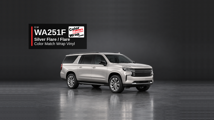 GM WA251F / GSJ Silver Flare / Flare Color Match Wrap Vinyl generated SUV graphic