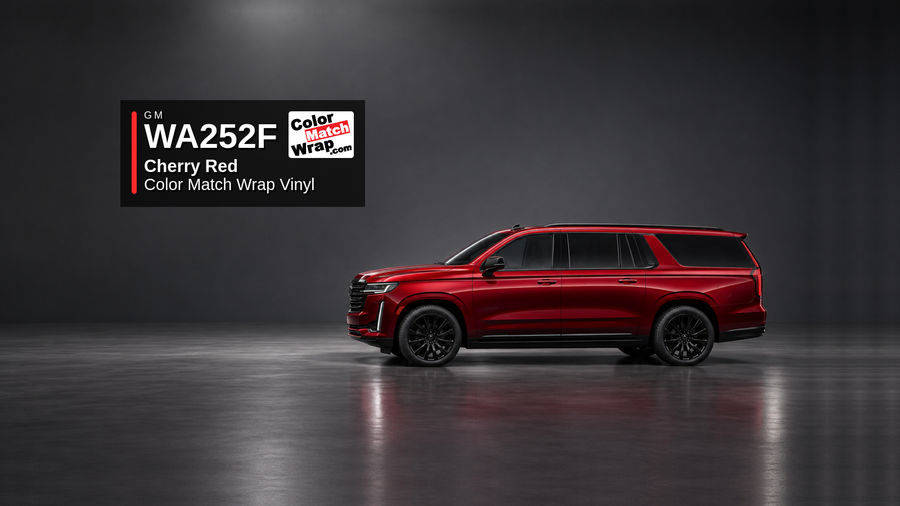 GM WA252F / GSK Cherry Red / Cayenne Red / Cherry Pop / Infrared / Wild Cherry Color Match Wrap Vinyl generated SUV graphic