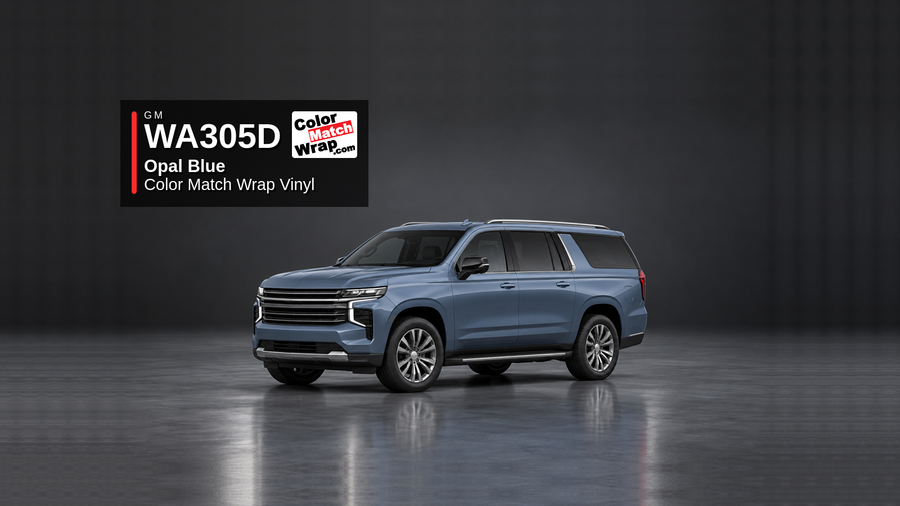 GM WA305D / 24 Opal Blue Color Match Wrap Vinyl generated SUV graphic