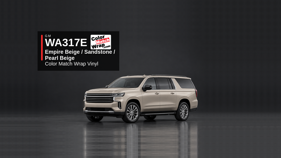GM WA317E / GJW Empire Beige / Sandstone / Pearl Beige Color Match Wrap Vinyl generated SUV graphic