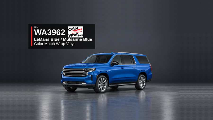 GM WA3962 / 71 LeMans Blue / Mulsanne Blue Color Match Wrap Vinyl generated SUV graphic