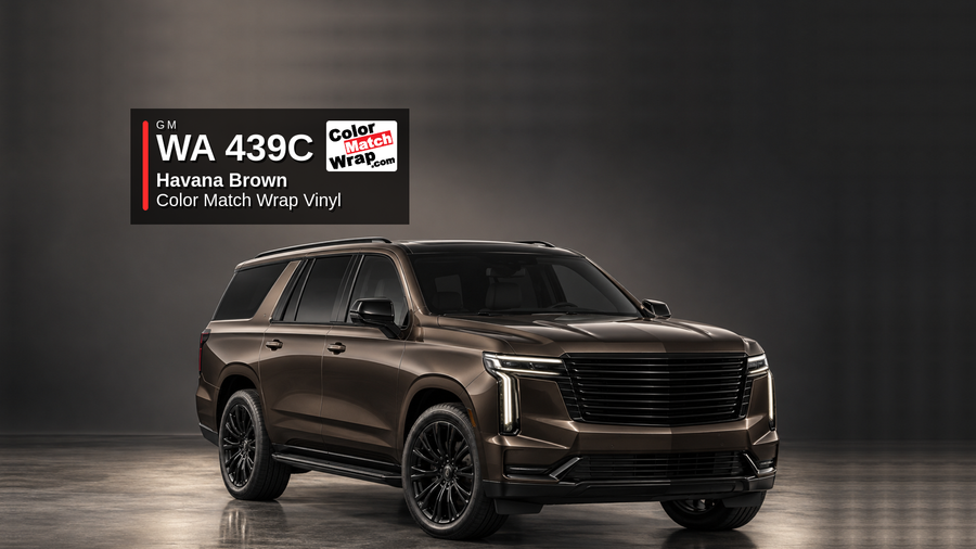 GM WA439C / G2X Havana Brown / Havana / Deep Mahogany / Sable Brown Color Match Wrap Vinyl generated SUV graphic