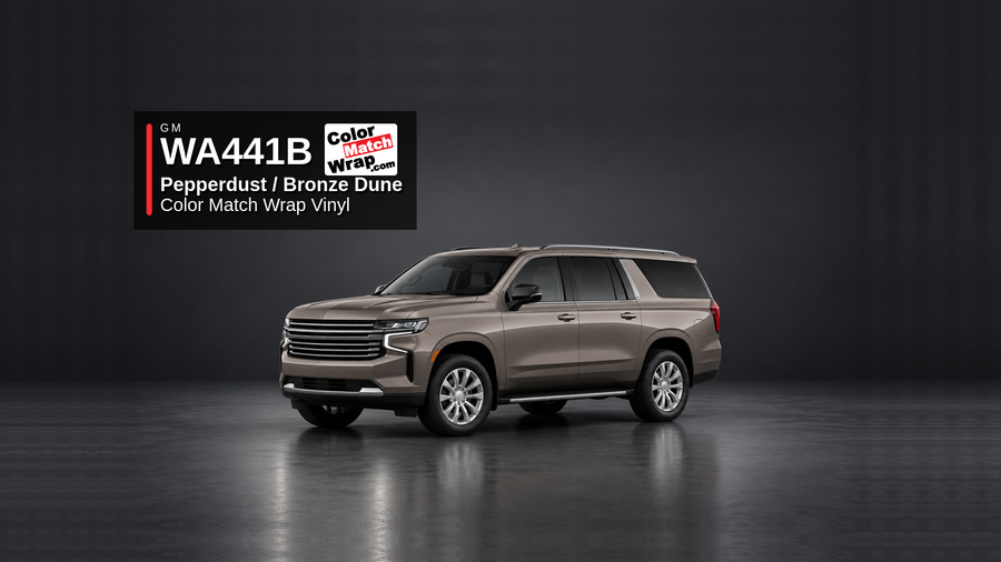 GM WA441B / GMU Pepperdust / Bronze Dune Color Match Wrap Vinyl generated SUV graphic