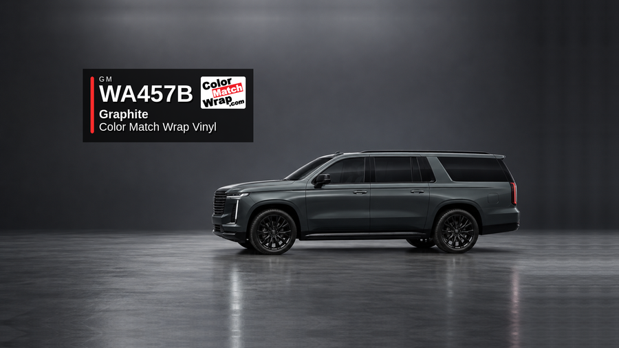 GM WA457B / GPA Graphite / Dark Slate / Stone Gray Color Match Wrap Vinyl generated SUV graphic