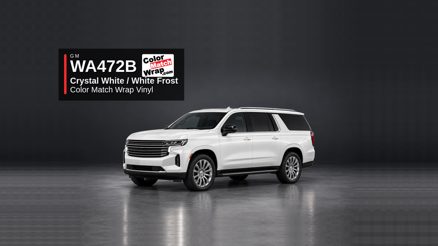 GM WA472B / GE8 Crystal White / White Frost Color Match Wrap Vinyl generated SUV graphic