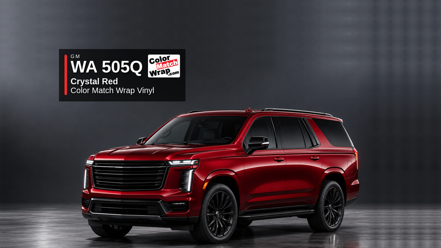 GM WA505Q / 89 Crystal Red / Crystal Claret / Crystal Red (Claret) Color Match Wrap Vinyl generated SUV graphic