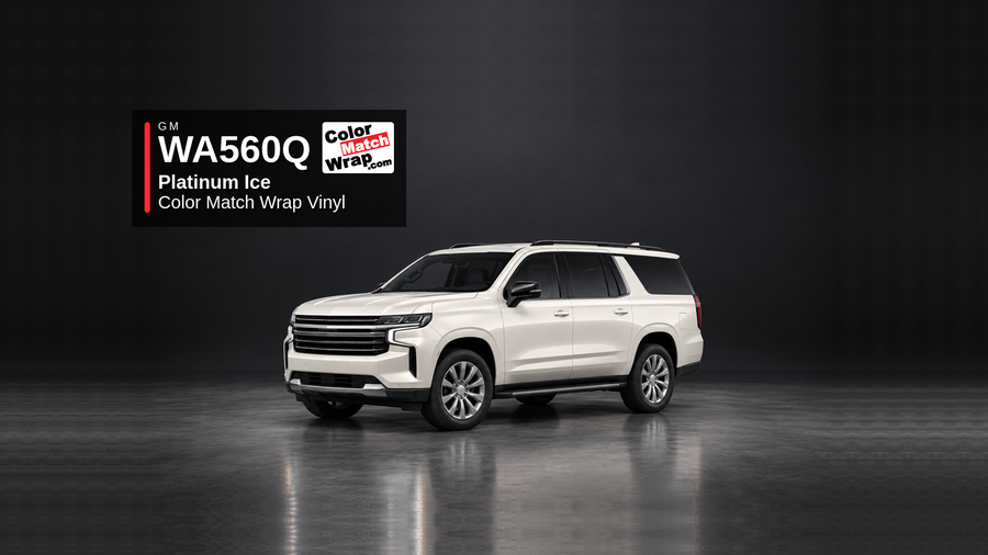 GM WA560Q / 94 Platinum Ice Color Match Wrap Vinyl generated SUV graphic