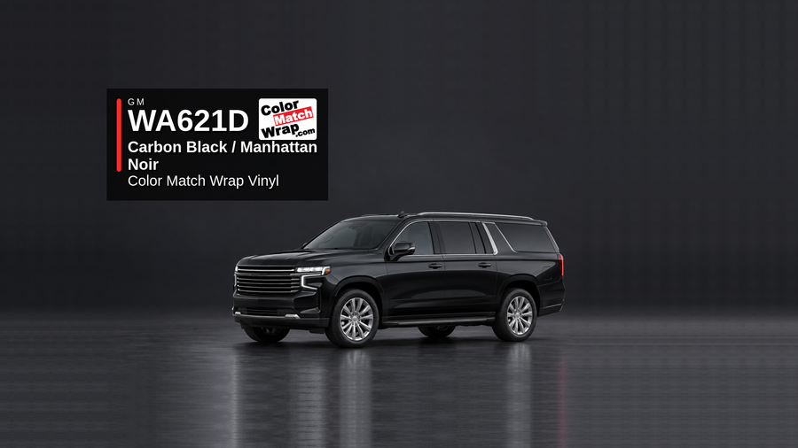 GM WA621D / GCI Carbon Black / Manhattan Noir Color Match Wrap Vinyl generated SUV graphic