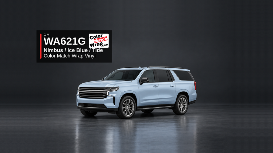GM WA621G / G7X Nimbus / Ice Blue / Tide Color Match Wrap Vinyl generated SUV graphic